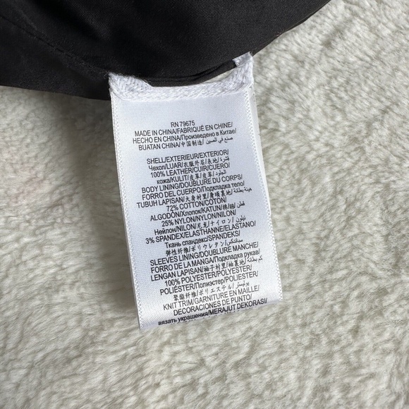 BCBG MaxAzria Womens Classic Moto Biker Leather Black Jacket orig. $598 MED. - Picture 14 of 15